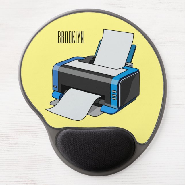 Printer cartoon illustration gel mouse pad (Front)