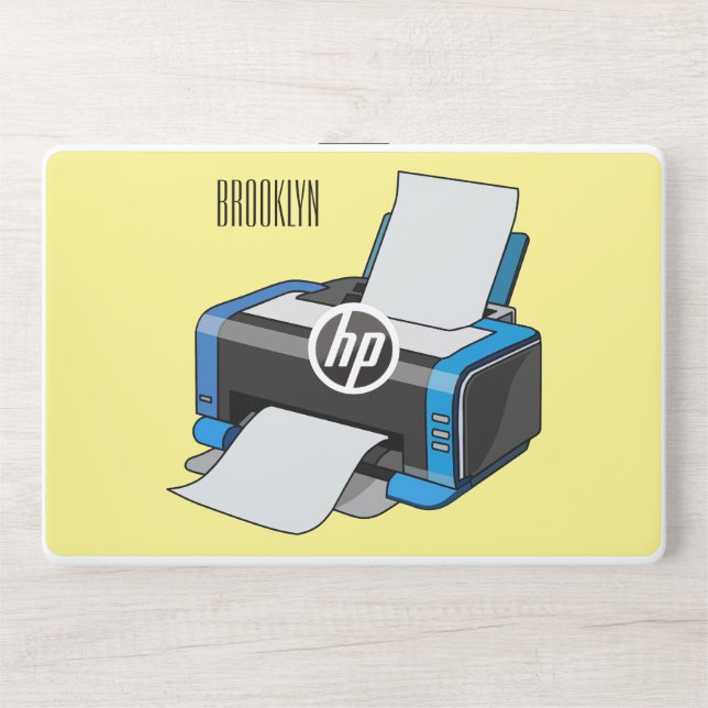 Printer cartoon illustration HP laptop skin (Front)