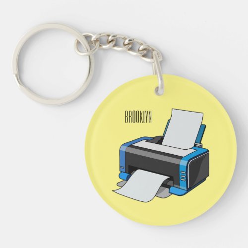 Printer cartoon illustration keychain