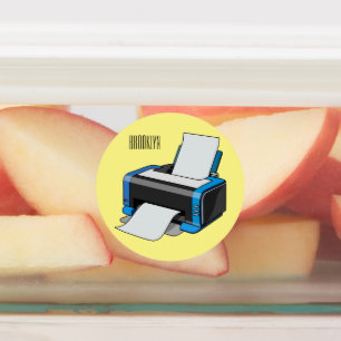 Printer cartoon illustration labels