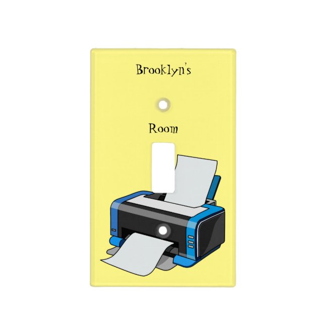 Printer cartoon illustration light switch cover (Front)