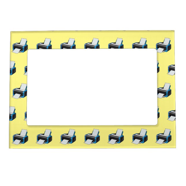 Printer cartoon illustration magnetic frame (Front)