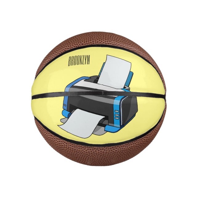 Printer cartoon illustration mini basketball (Front)
