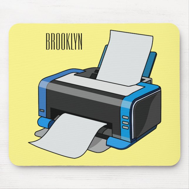 Printer cartoon illustration mouse pad (Front)