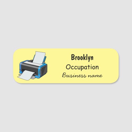 Printer cartoon illustration name tag