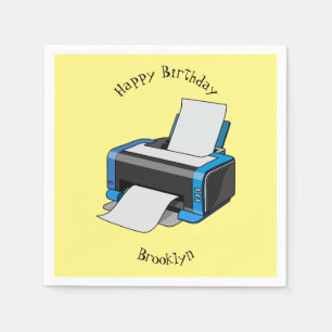 Printer cartoon illustration napkins