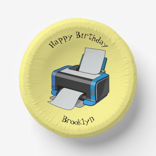 Printer cartoon illustration paper bowls (Front)