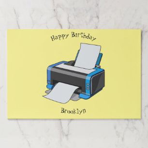 Printer cartoon illustration paper pad