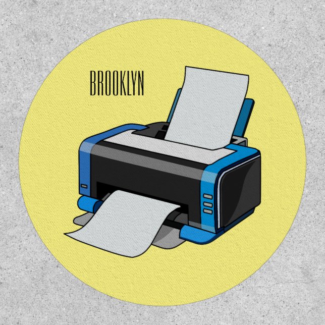 Printer cartoon illustration patch (Front)