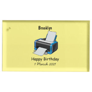 Printer cartoon illustration place card holder