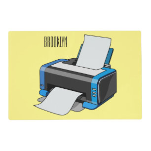 Printer cartoon illustration placemat