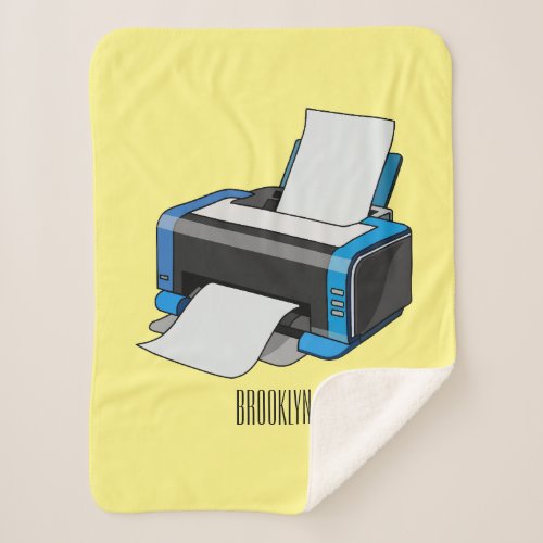 Printer cartoon illustration sherpa blanket