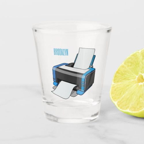 Printer cartoon illustration shot glass