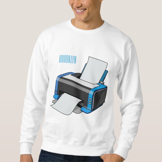 Printer cartoon illustration sweatshirt (Front)