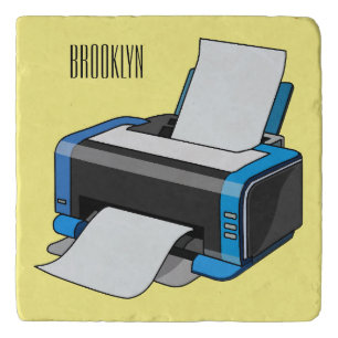 Printer cartoon illustration trivet