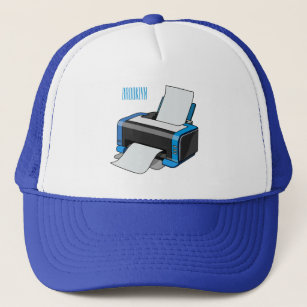 Printer cartoon illustration trucker hat