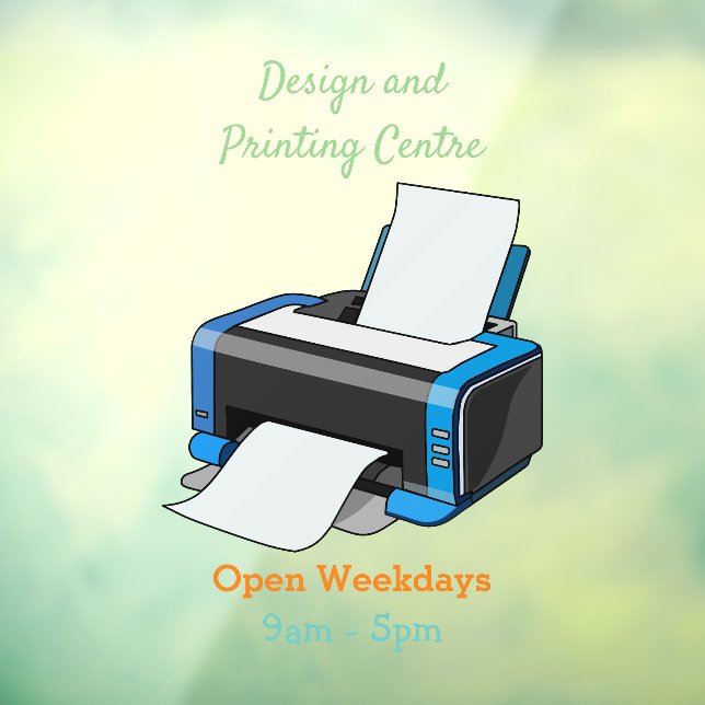 Printer cartoon illustration window cling (Sheet 3)