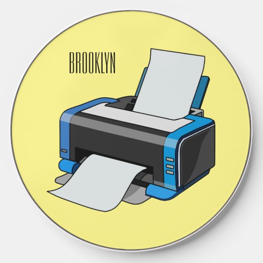 Printer cartoon illustration wireless charger (Front)