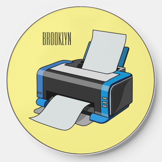Printer cartoon illustration wireless charger  (Front)
