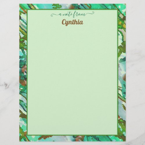 Printer_Sized Green Watercolor Abstract Letterhead