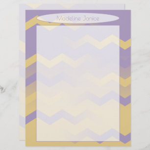 Printer-Sized Lavender and Gold Chevron Stationery