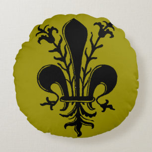 Printer's Device, 1514 Round Pillow