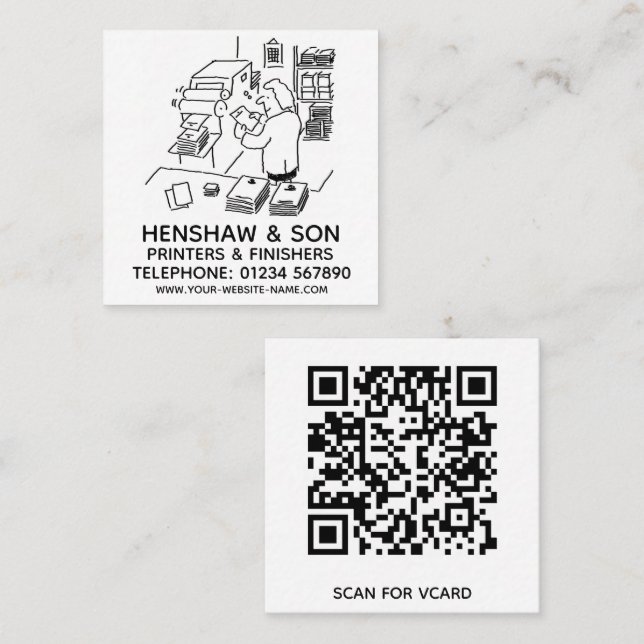 Printers & Finishers Promotional Square Business Card (Front/Back)