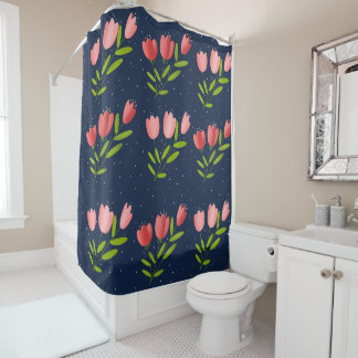 printing of tulips shower curtain
