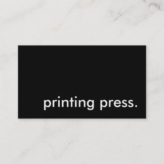 printing press. business card