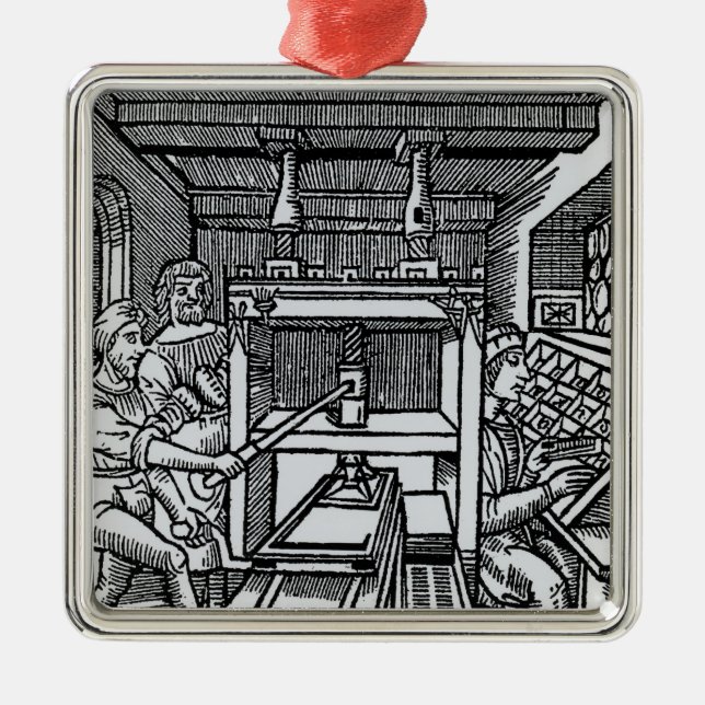 Printing press metal ornament (Front)