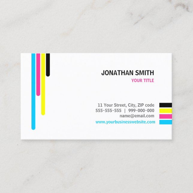 Printing Services CMYK Offset Colors business card (Front)