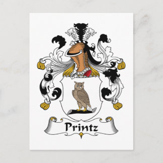 Printz Family Crest Postcard