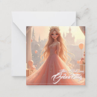Prinzessin Geburtstagskarte in Rosa Note Card