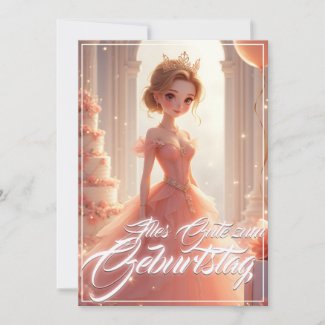 Prinzessin zum Geburtstag im rosa Traumkleid