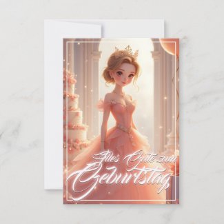 Prinzessin zum Geburtstag im rosa Traumkleid