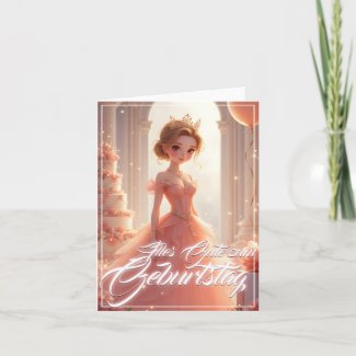 Prinzessin zum Geburtstag im rosa Traumkleid Card