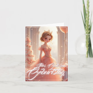 Prinzessin zum Geburtstag im rosa Traumkleid Card