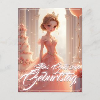 Prinzessin zum Geburtstag im rosa Traumkleid