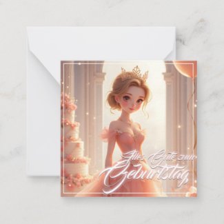 Prinzessin zum Geburtstag im rosa Traumkleid Note Card