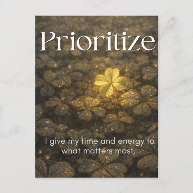 Prioritize Motivational Self Care Postcard  (Front)