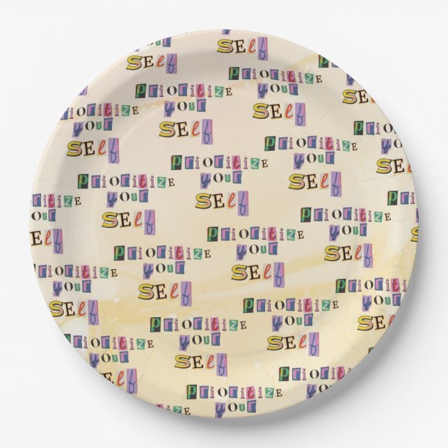 Prioritize Yourself Paper Plates (Front)