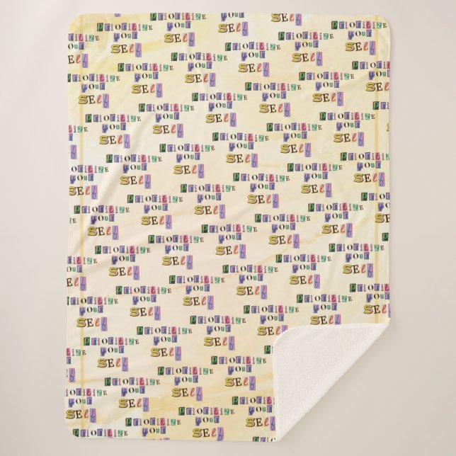 Prioritize Yourself Sherpa Blanket (Front)