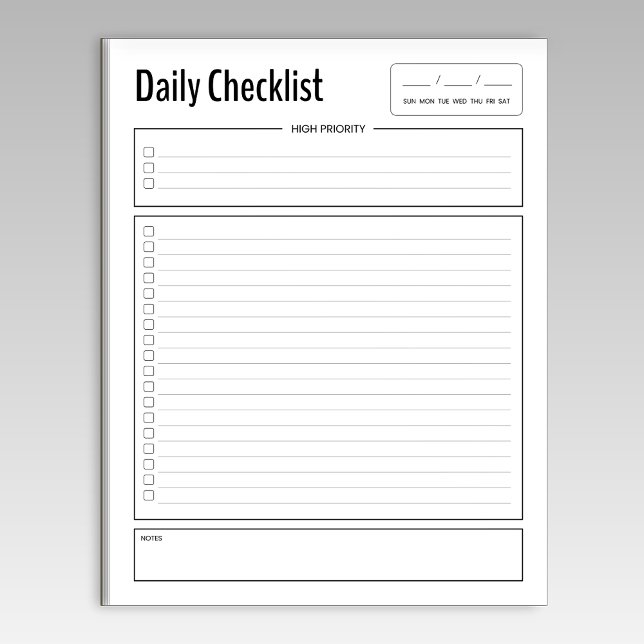 Priority Daily Checklist Notepad (Creator Uploaded)