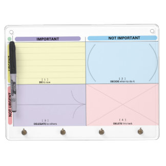 Priority Matrix Dry Erase Board With Keychain Holder