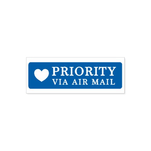PRIORITY VIA AIR MAIL ハート heart cute love セルフインキング Self_inking Stamp