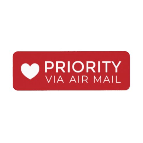 PRIORITY VIA AIR MAIL ハート heart cute love ラベル Label