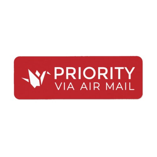 PRIORITY VIA AIR MAIL æŠãŠé origami bird birds ãƒãƒãƒ Label