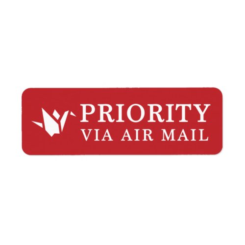 PRIORITY VIA AIR MAIL 折り鶴 origami bird birds ラベル Label