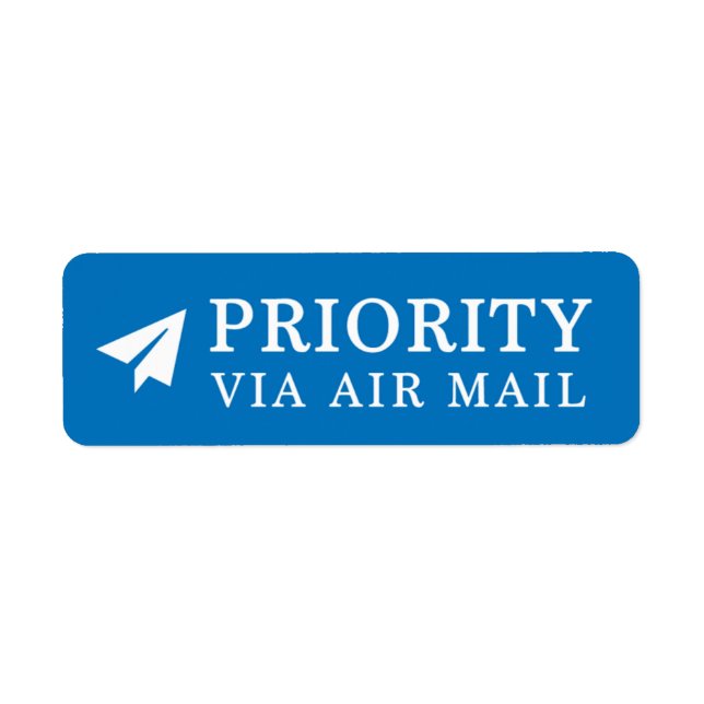 PRIORITY VIA AIR MAIL 紙飛行機 paper airplane origami  Label (Front)