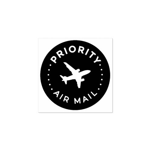 PRIORITY VIA AIR MAIL Airplane airplane Rubber Sta Rubber Stamp